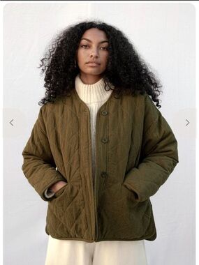 Micaela Greg Cross Quilt Jacket in Fir size Medium